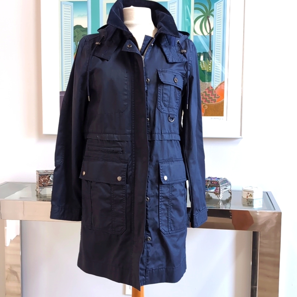 Jcrew Long Downtown Field Jacket in NAVY size M    NWT